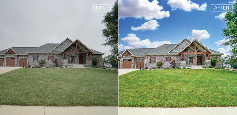 Sky replacement using AI-based edge detection