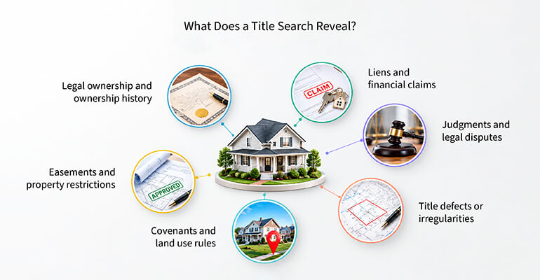 What does a title search reveal